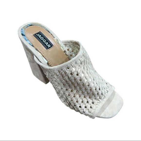 Jaggar nude suede open toe mule heel size 36eur/5 - Picture 2 of 9
